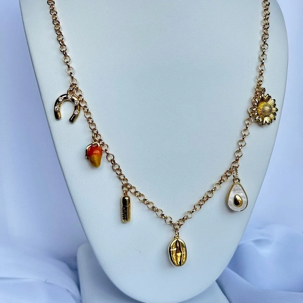 Gold Charms, Charm Necklace - Picture 1 of 6